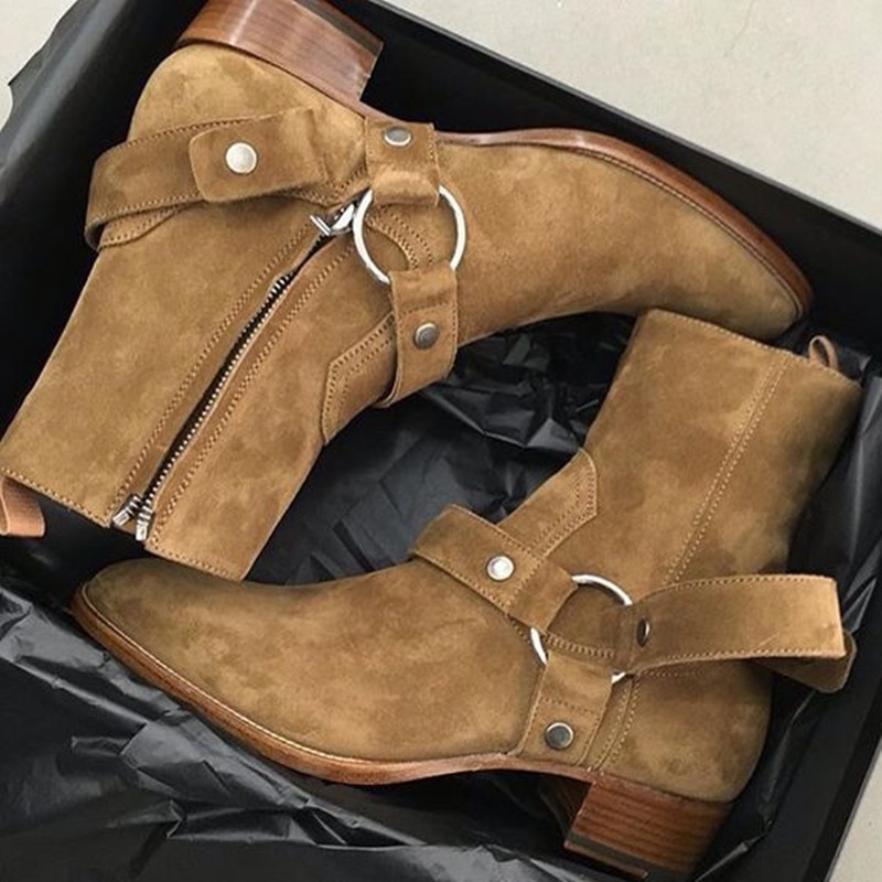 Leather Work Harness - New Brown /Black Suede Leather Shoes