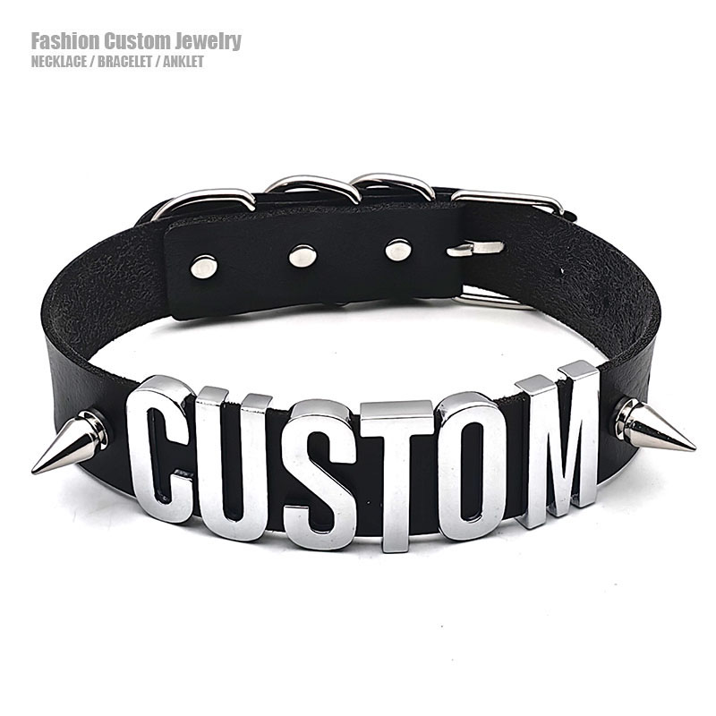 Leatherwork Rivets - Punk Rivet Customized Letters Collar Spikes