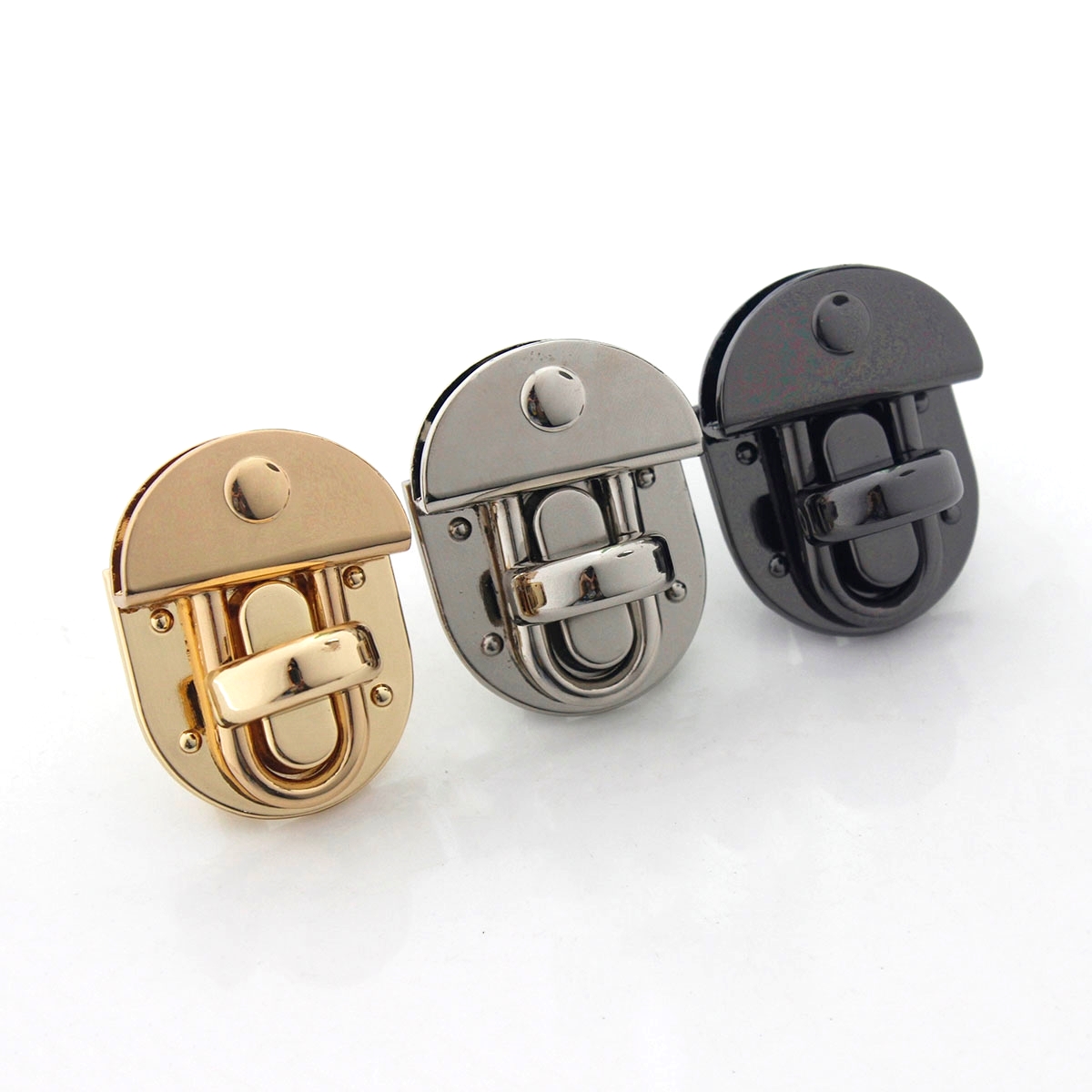 Leatherwork Hardware - 1pcs Metal Oval Shape Turn Lock