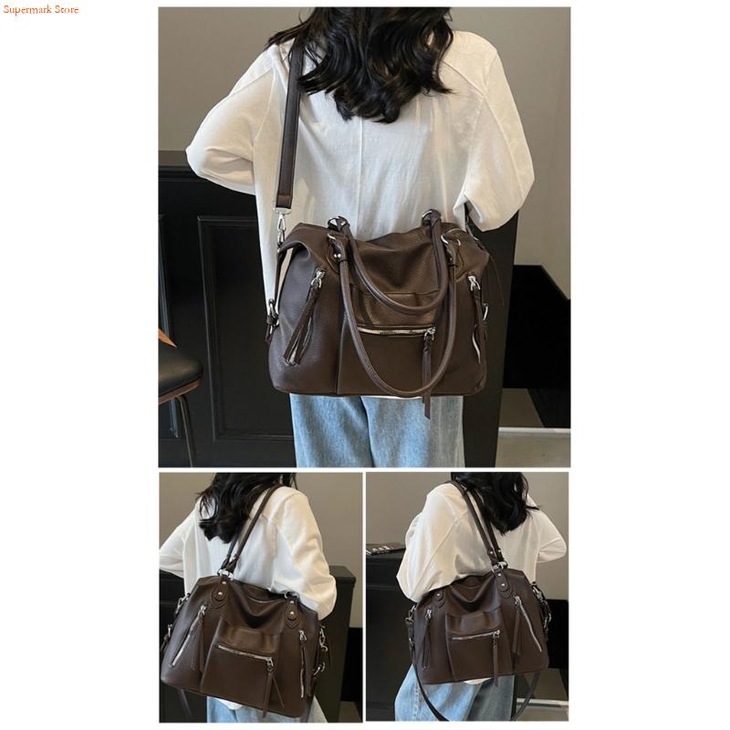 Leather Work Duffle Bag - Q5WE Modern PU Leather Handbag for