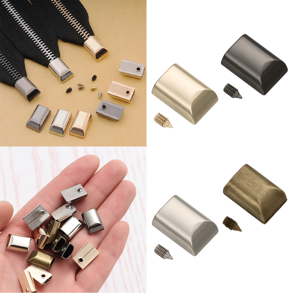 Leatherwork Hardware - 10pcs Metal Zipper Stopper Zipper Tail