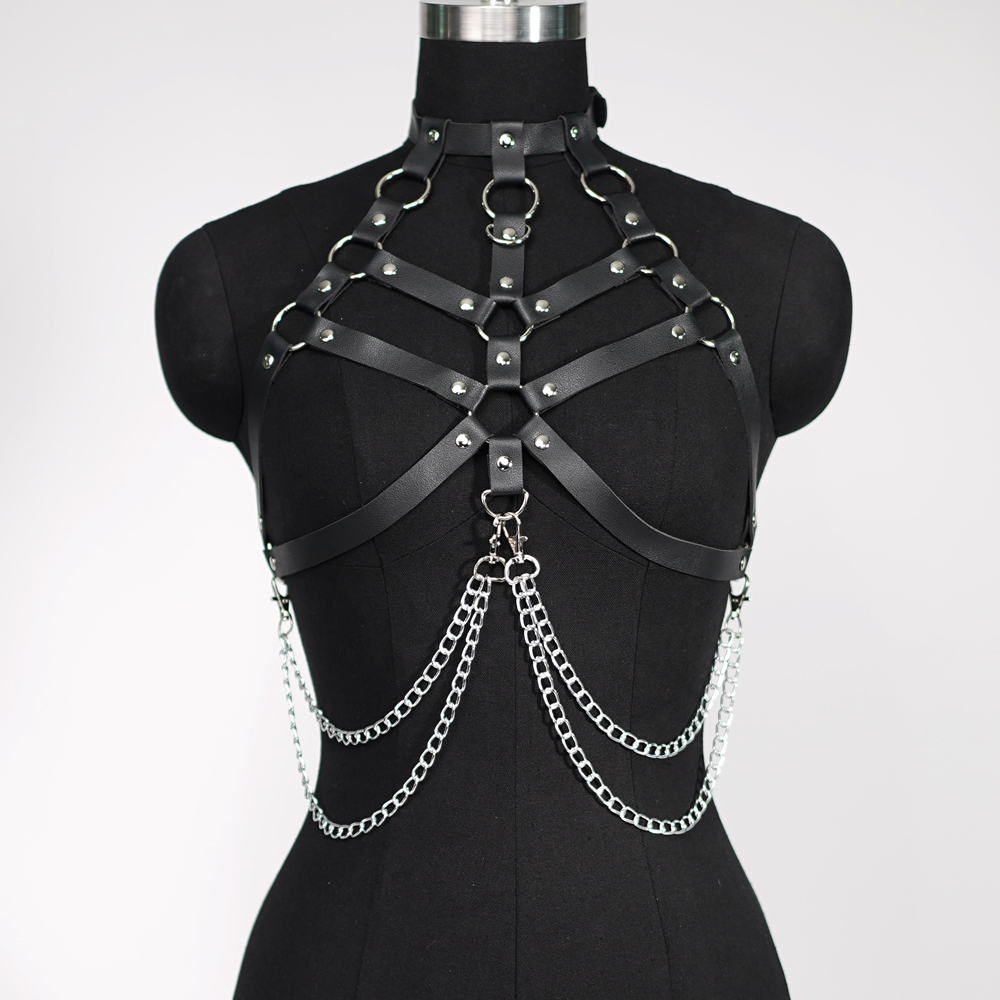 Leather Work Harness - Women Sexy Harness Belt Chest Body
