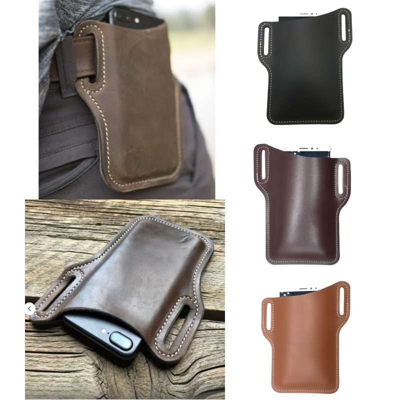 Leather Work Bag Laptop - Outdoor Storage Retro Horse Leather Phone