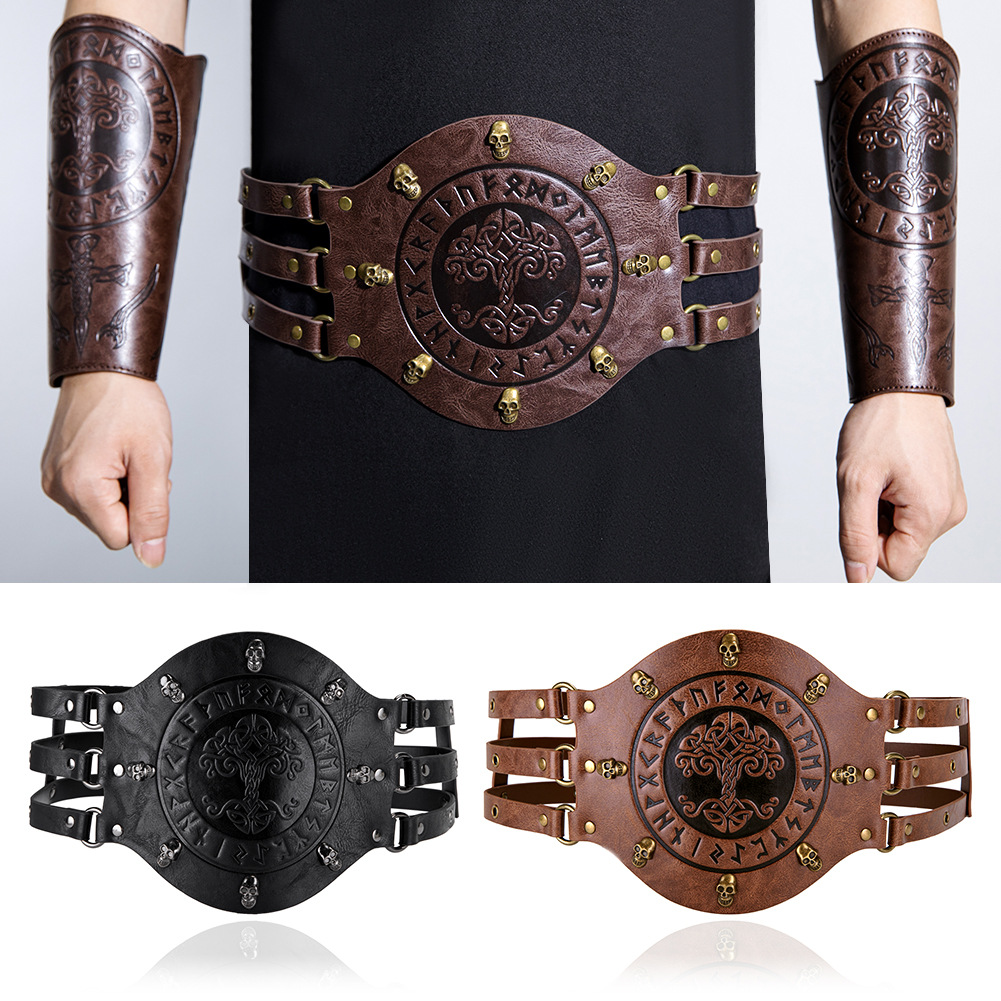 Leatherwork Belt - Medieval wide corset belt, Viking pirate