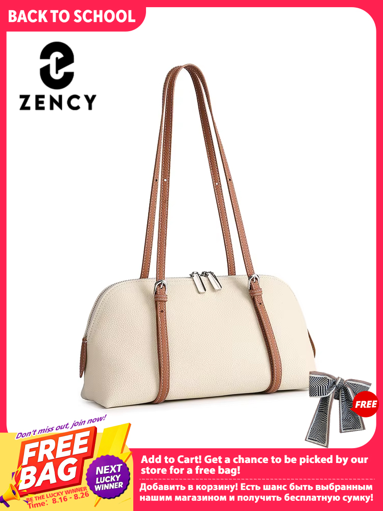 Leather Work Handbags For Women - Zency Women's Genuine Leather Underarm Bag
