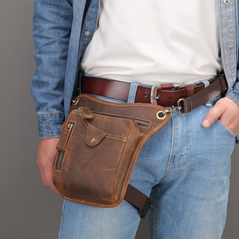 Leatherwork Belt - Vintage Pu Leather Waist Pack Drop