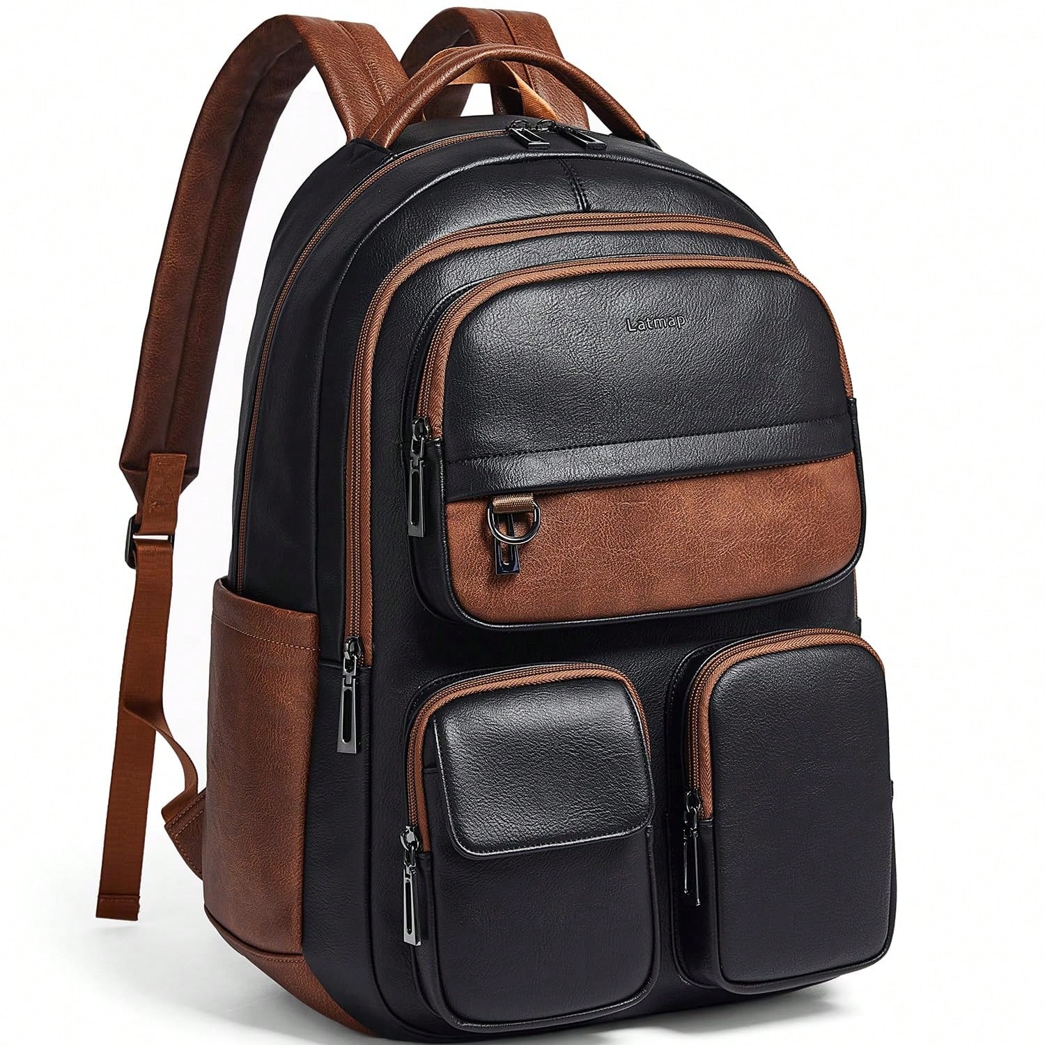 LATMAP Vegan Leather Backpack  - Leather Work Bag Laptop recension och pris