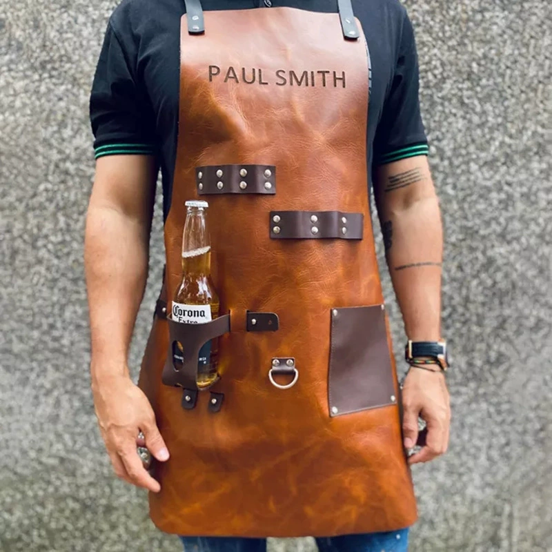 Apron Kitchen Outdoor Barbecue - Leatherwork Apron recension och pris