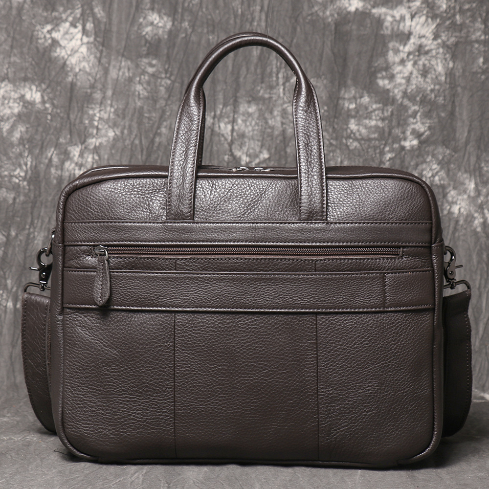 Men's Genuine Leather Briefcas - Leather Work Bag Laptop recension och pris