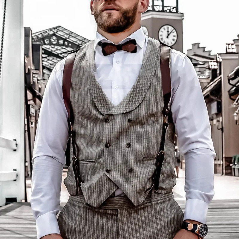 Fashion Men Knight Brown PU Le - Leather Work Harness recension och pris