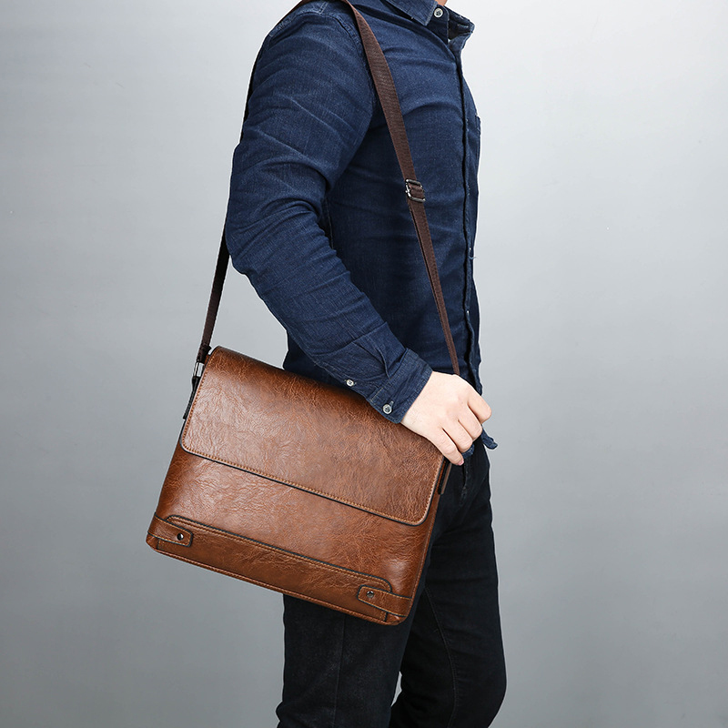 Briefcase For Men PU Leather T - Leather Work Bag Laptop recension och pris