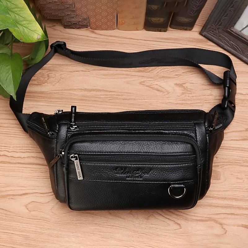 Men Waist Fanny Bags Sling Che - Leatherwork Belt recension och pris