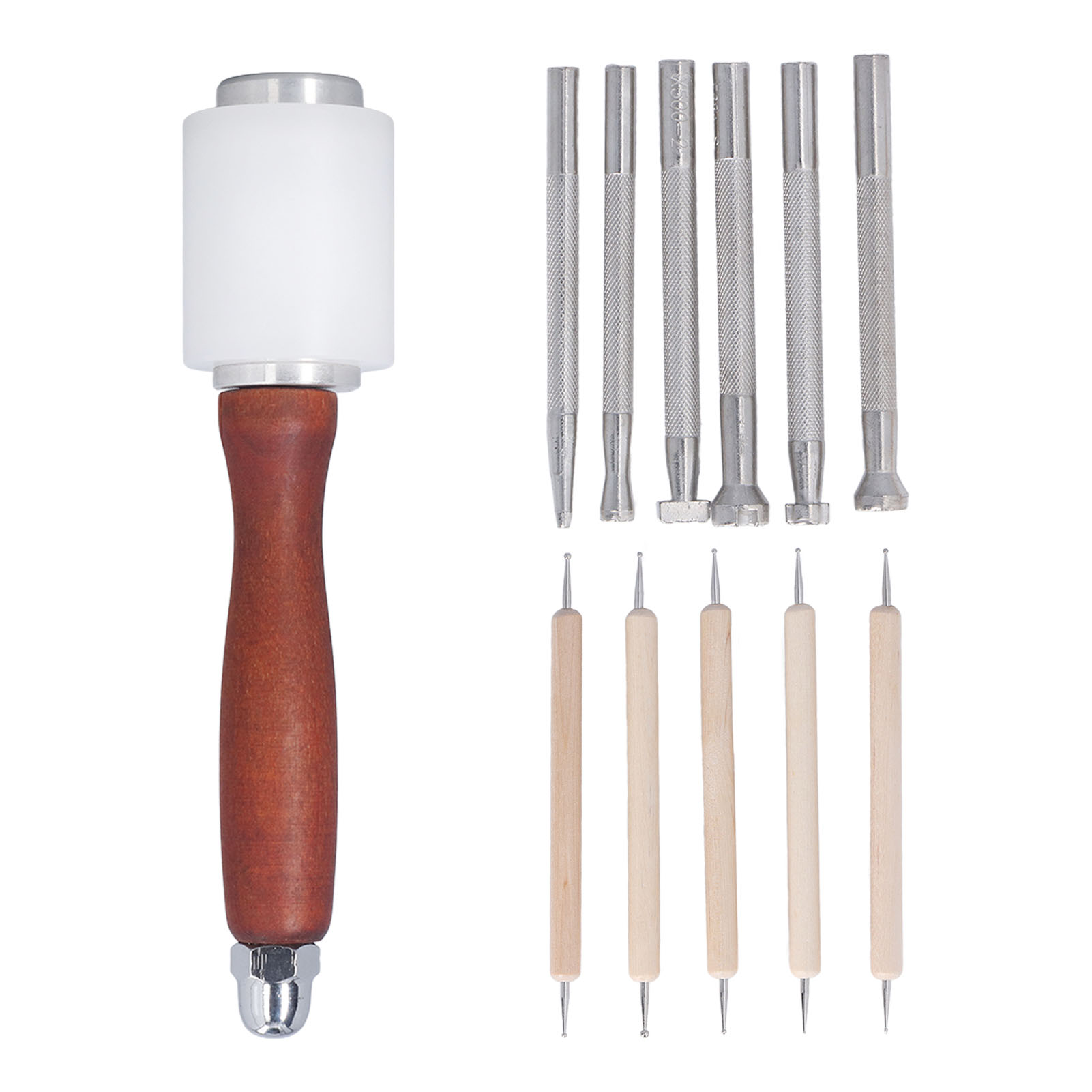 12 Pcs Leather Stamping Tools  - Leatherwork Hammer recension och pris