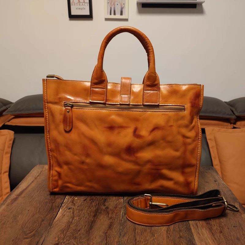 Simple Vintage Genuine Leather - Leather Work Bag Laptop recension och pris
