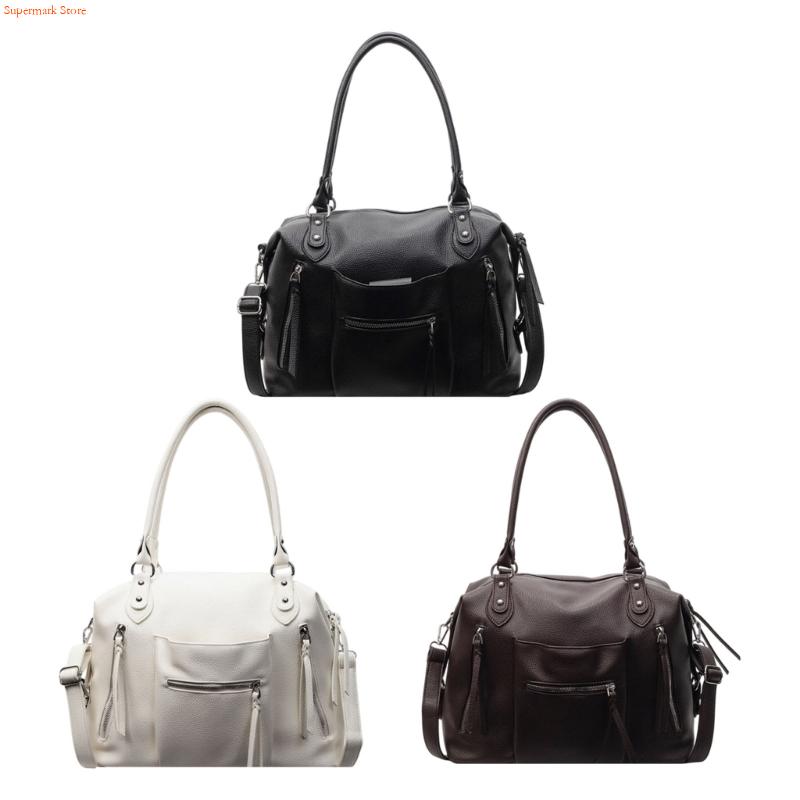 Q5WE Modern PU Leather Handbag - Leather Work Duffle Bag recension och pris
