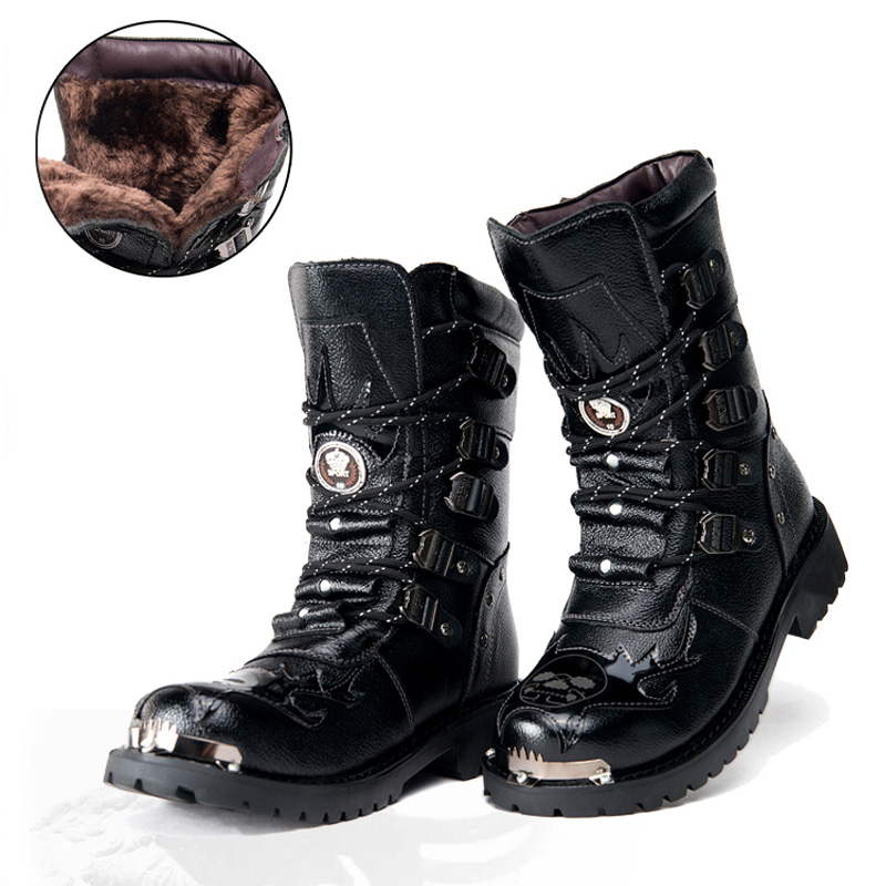 Men's Combat Boots New Winter  - Leatherwork Rivets recension och pris