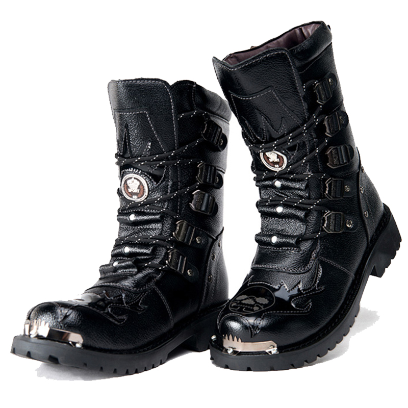 Men's Combat Boots New Winter  - Leatherwork Rivets recension och pris
