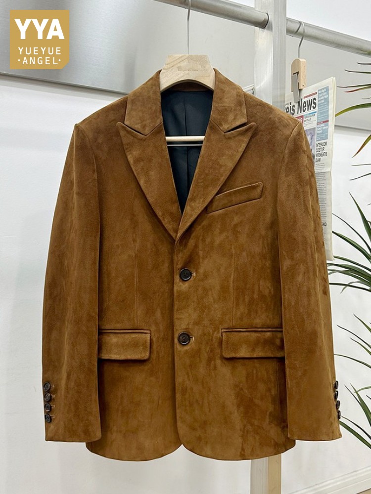 Vintage Suede Sheepskin Elegan - Leather Work Jacket Mens recension och pris
