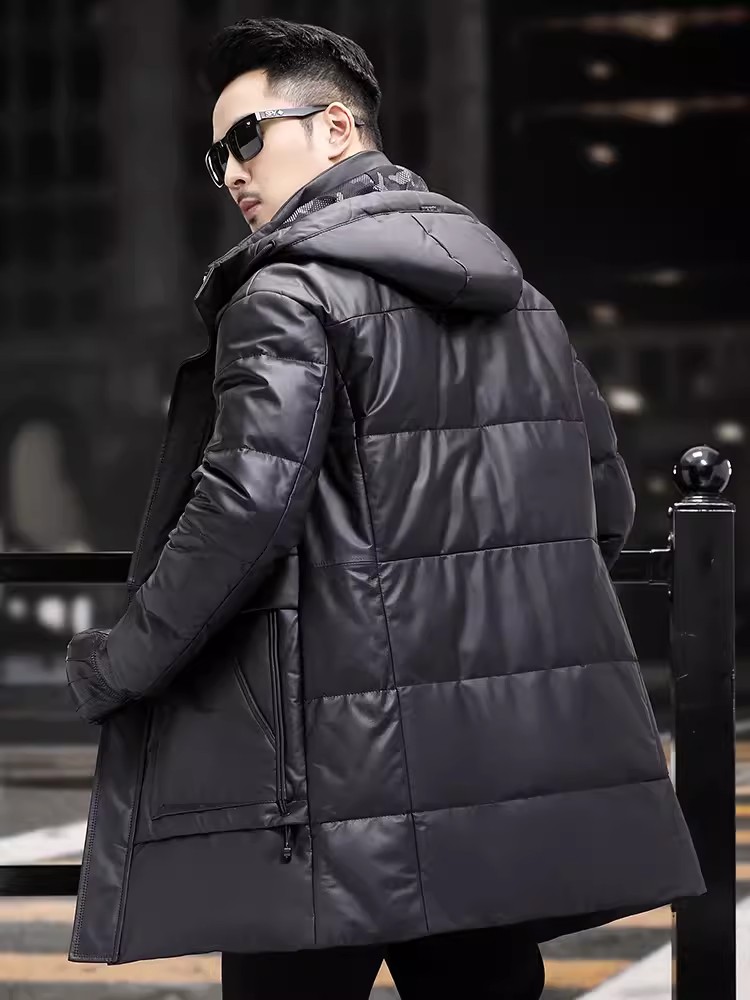 Winter Mens Thick Warm White G - Leather Work Jacket Mens recension och pris