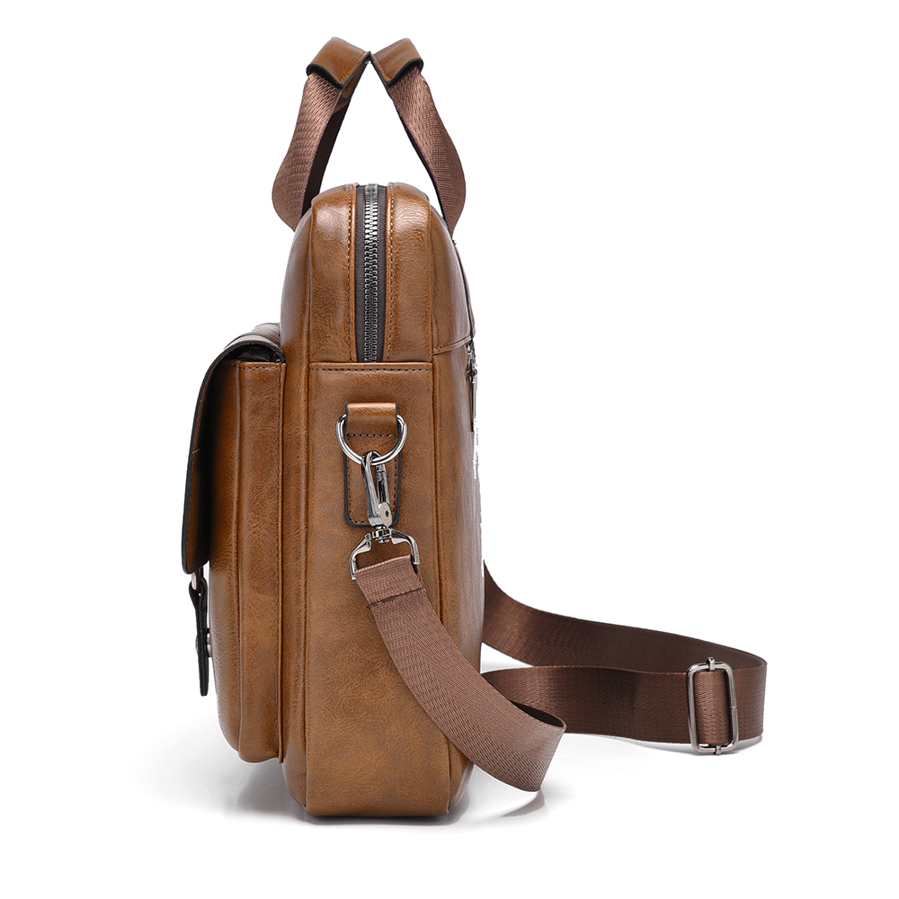 Mens Business Briefcase Large  - Leather Work Bag Laptop recension och pris