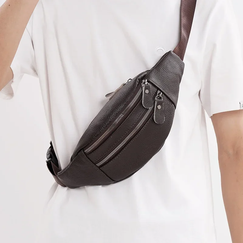 Genuine Leather Men’s Waist Ba - Leather Work Bag Laptop recension och pris