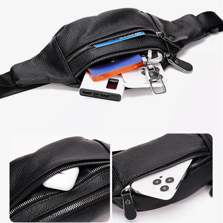 Genuine Leather Men’s Waist Ba - Leather Work Bag Laptop recension och pris