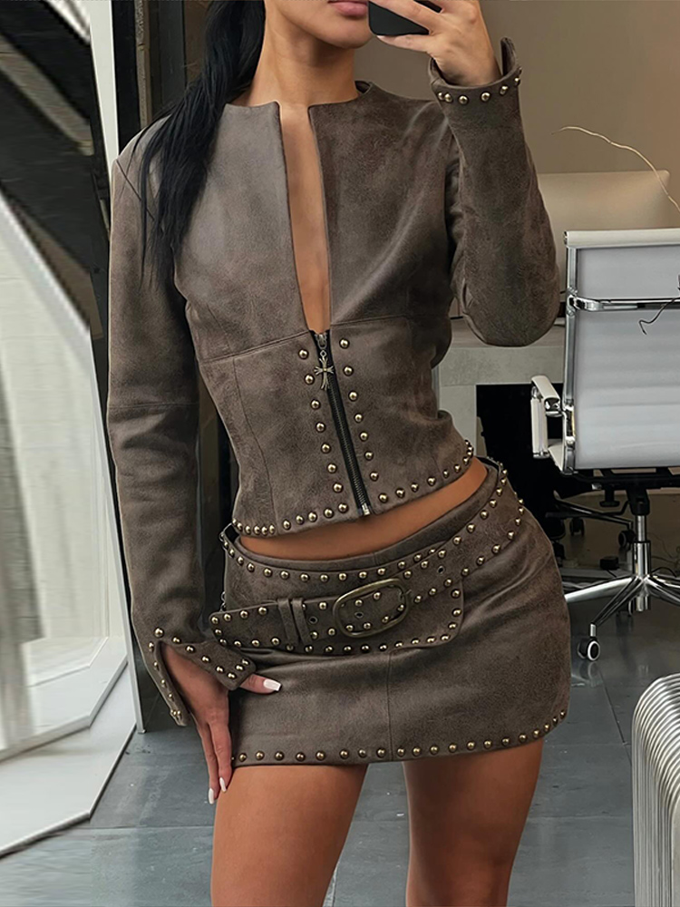 Fashion Rivet Decor Pu Leather - Leatherwork Rivets recension och pris