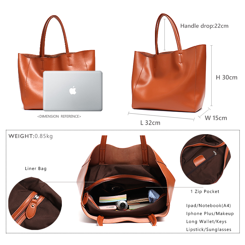 Minimalist Big Tote Bag Women  - Leather Work Handbags For Women recension och pris