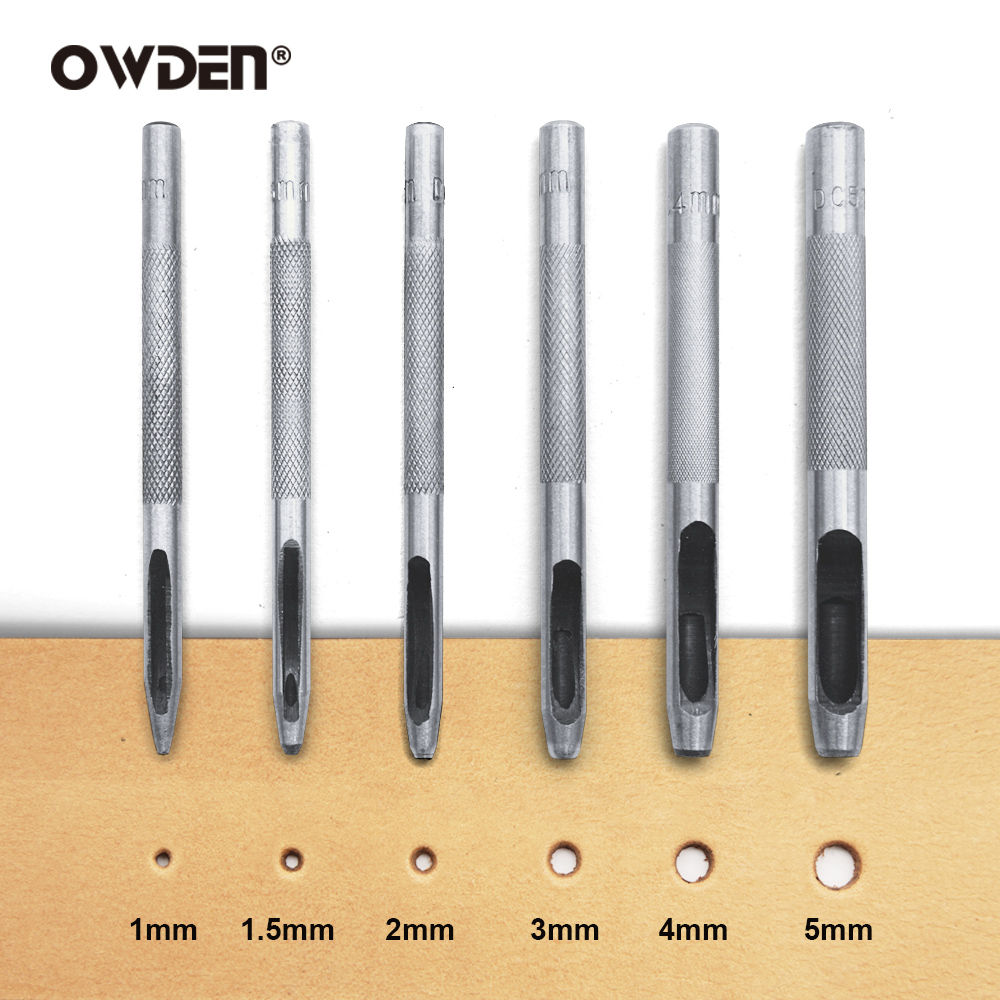 6pcs Leather Hole Punching Too - Leatherwork Hammer recension och pris