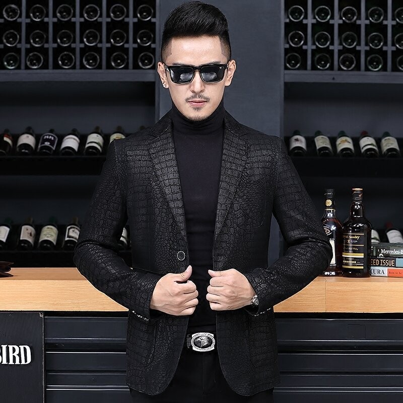 Autumn Business Men Sheepskin  - Leather Work Jacket Mens recension och pris