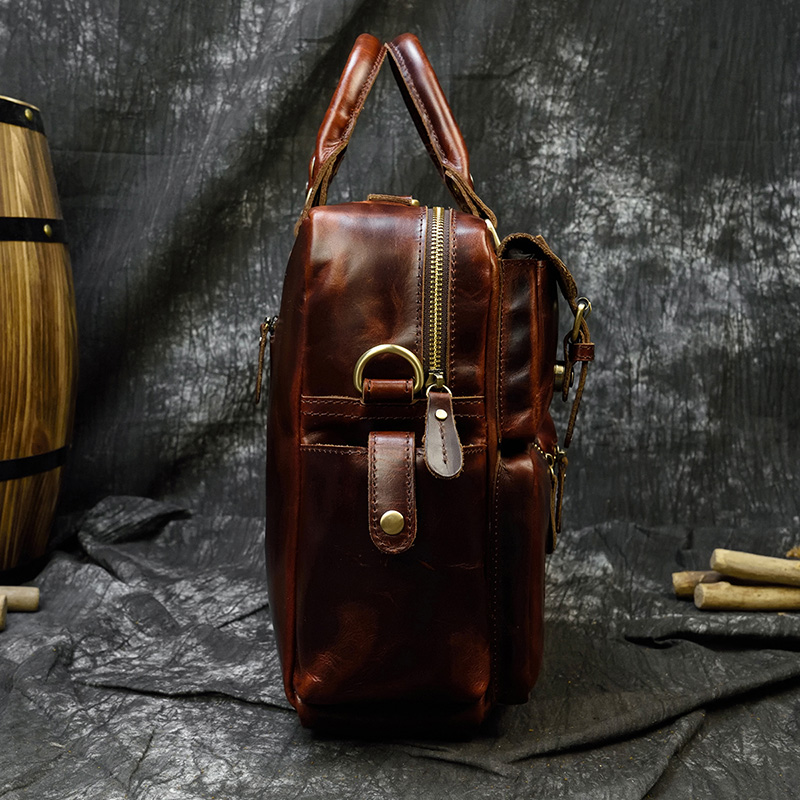 Men's genuine leather briefcas - Leather Work Bag Laptop recension och pris