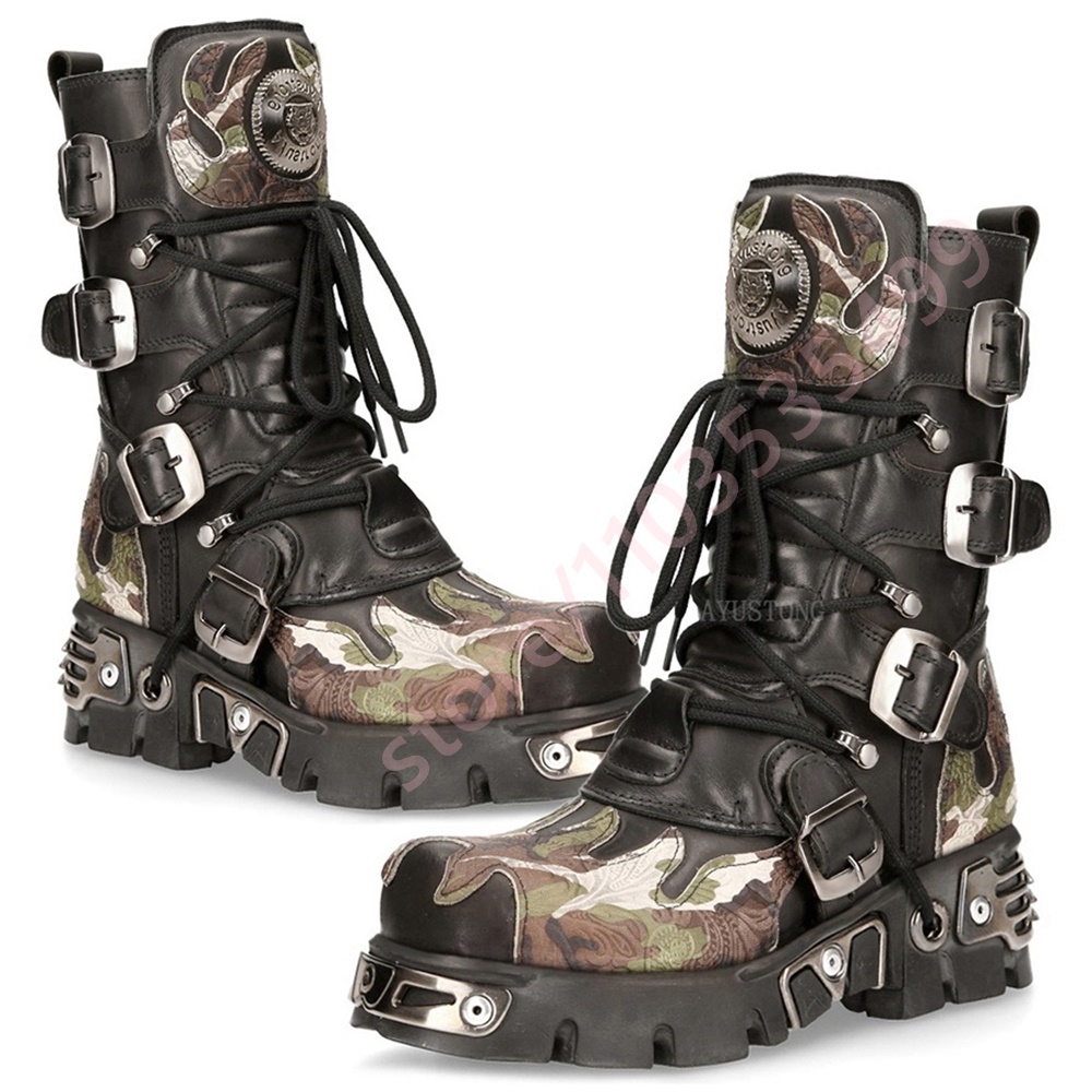 Punk Rock Camouflage Belt Buck - Leatherwork Rivets recension och pris