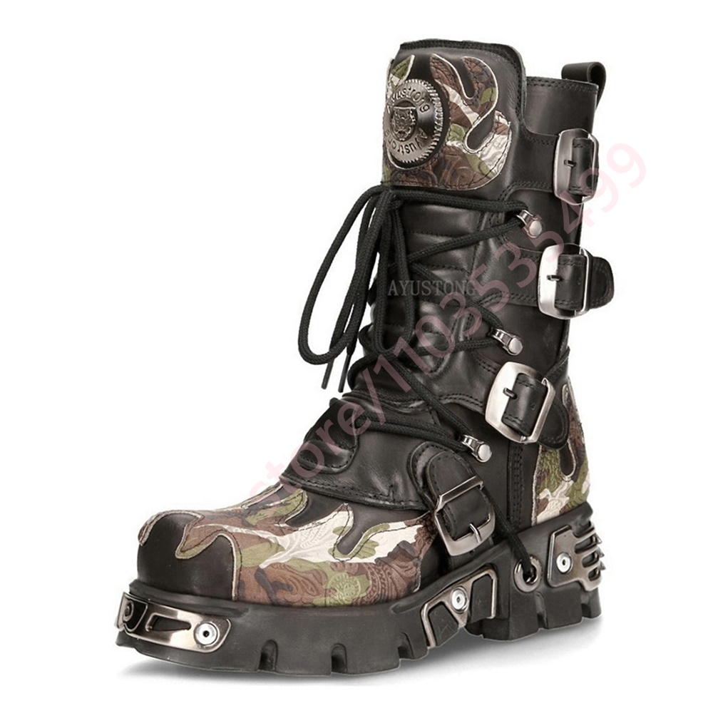 Punk Rock Camouflage Belt Buck - Leatherwork Rivets recension och pris