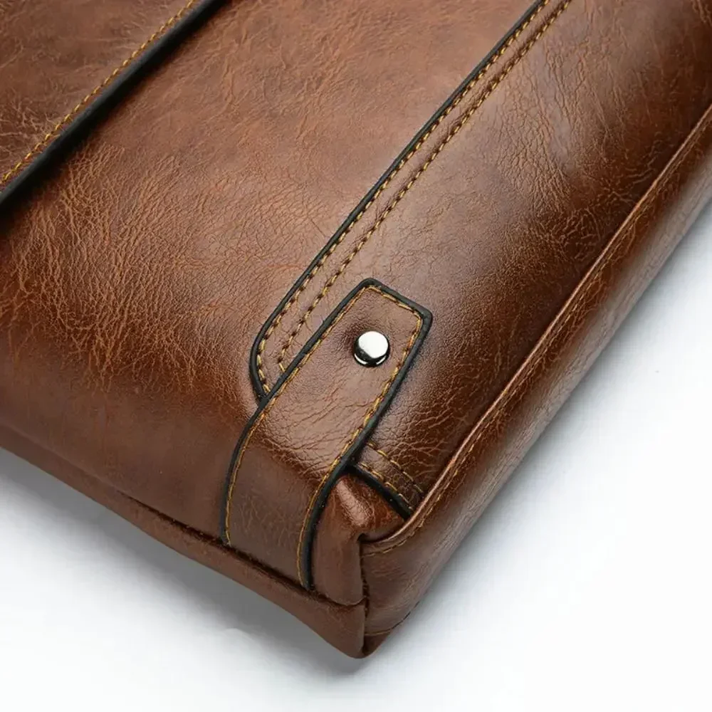 Briefcase For Men PU Leather T - Leather Work Bag Laptop recension och pris