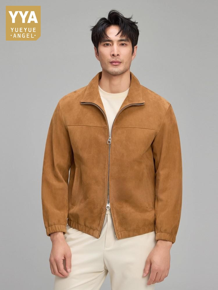 Luxury Mens Soft Natural Suede - Leather Work Jacket Mens recension och pris