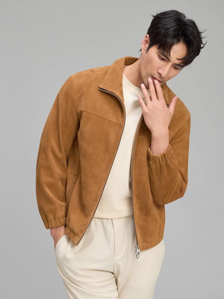 Luxury Mens Soft Natural Suede - Leather Work Jacket Mens recension och pris