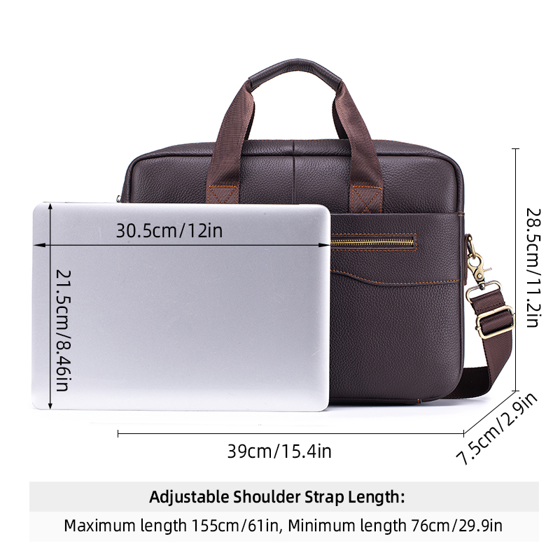 Men's Vintage Genuine Leather  - Leather Work Bag Laptop recension och pris