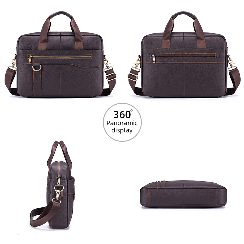 Men's Vintage Genuine Leather  - Leather Work Bag Laptop recension och pris