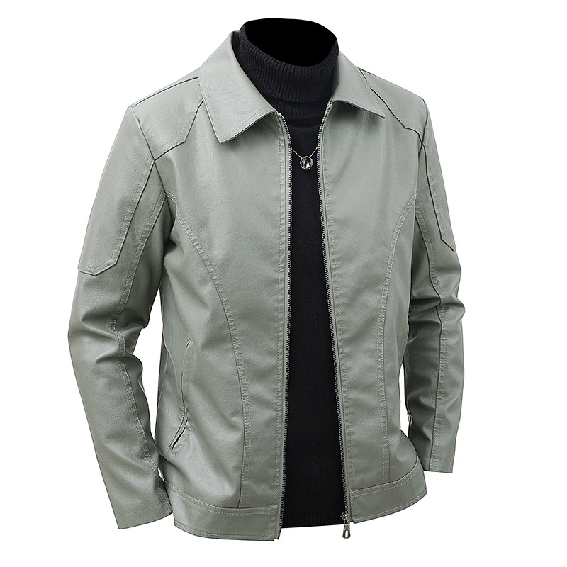 Men's Lapel Leather Jacket Spr - Leather Work Jacket Mens recension och pris