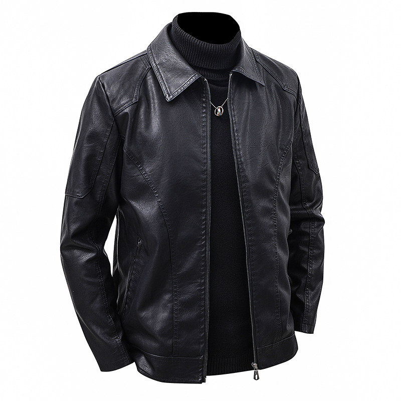 Men's Lapel Leather Jacket Spr - Leather Work Jacket Mens recension och pris