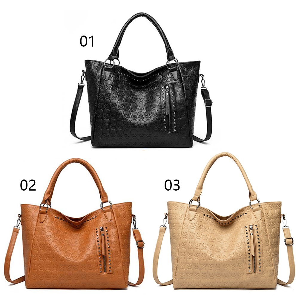 Punk Skull Crossbody Bag PU Le - Leather Work Handbags For Women recension och pris