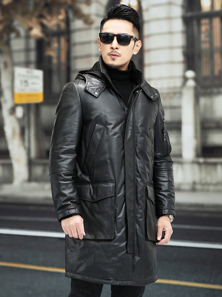 Winter Men Warm Cowhide Genuin - Leather Work Jacket Mens recension och pris