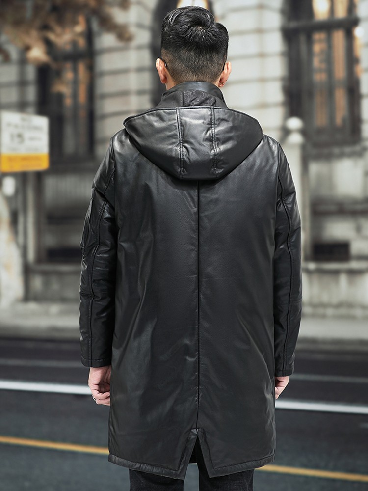 Winter Men Warm Cowhide Genuin - Leather Work Jacket Mens recension och pris