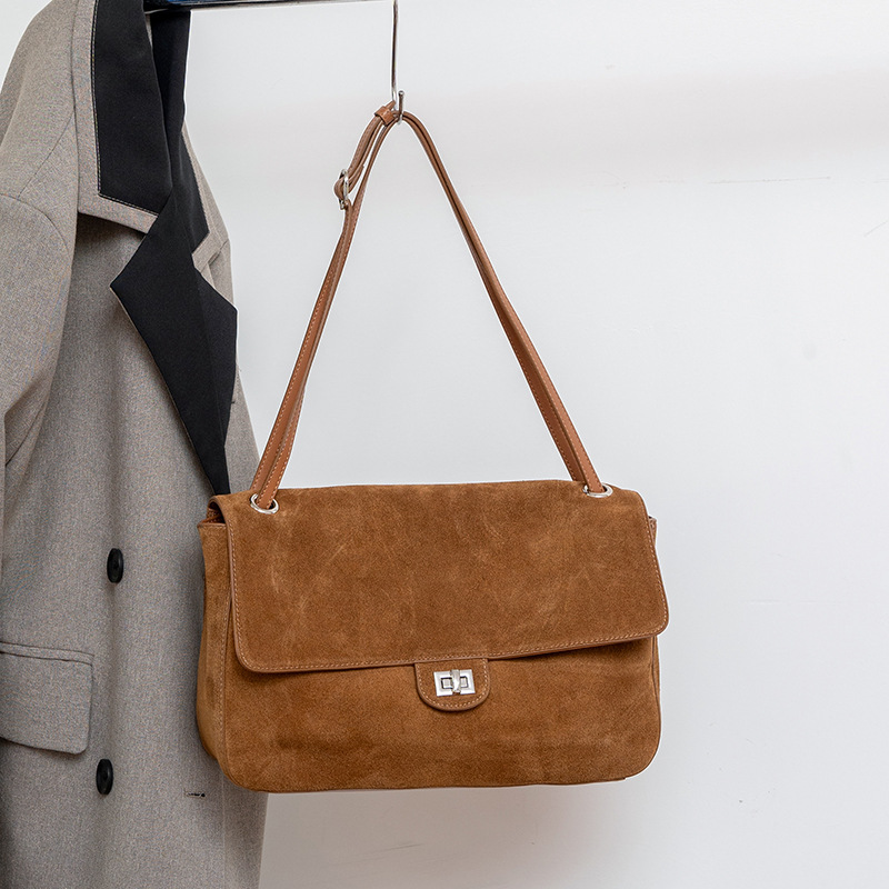 Genuine Suede Leather Underarm - Leather Work Handbags For Women recension och pris