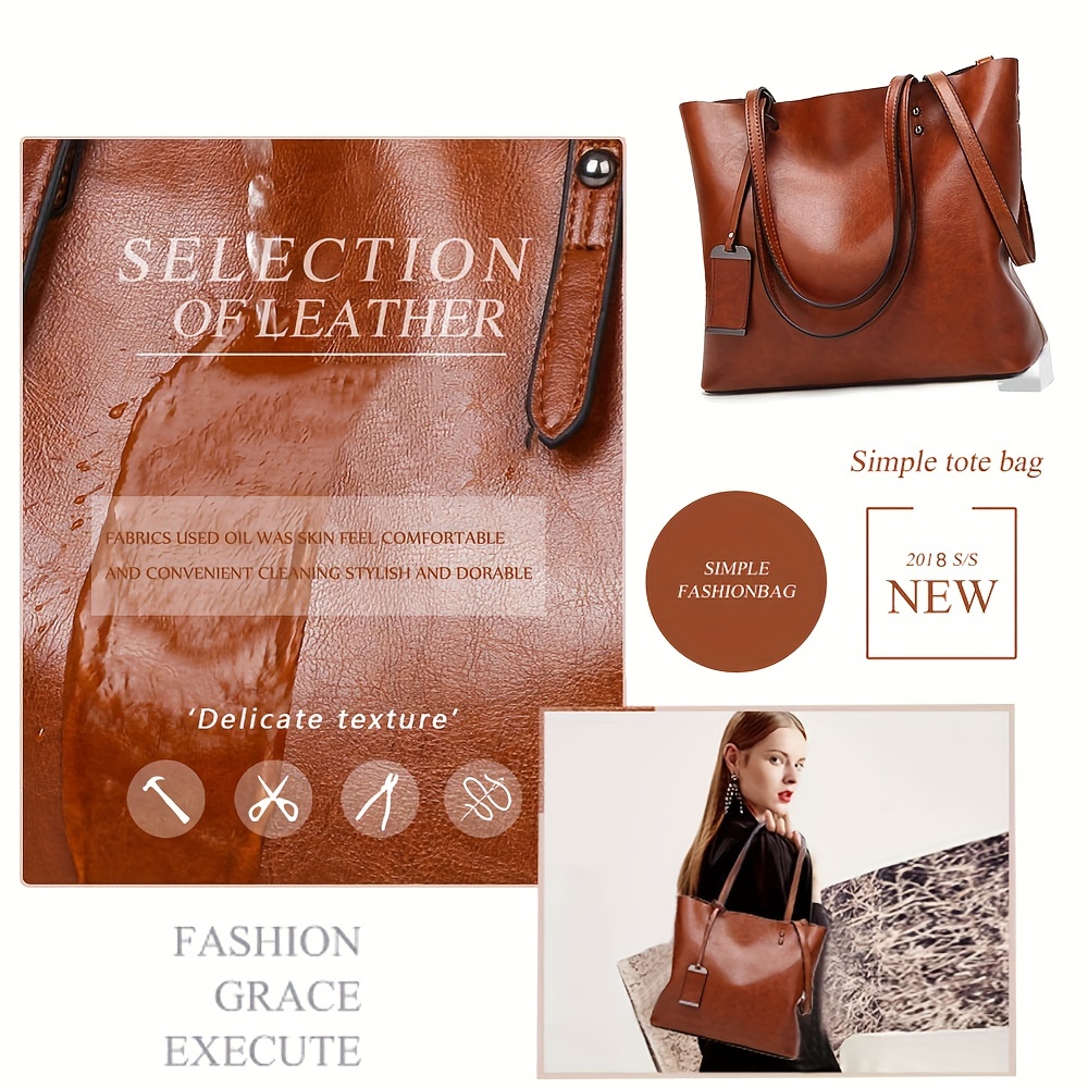 Fashionable Classic Retro Leat - Leather Work Handbags For Women recension och pris