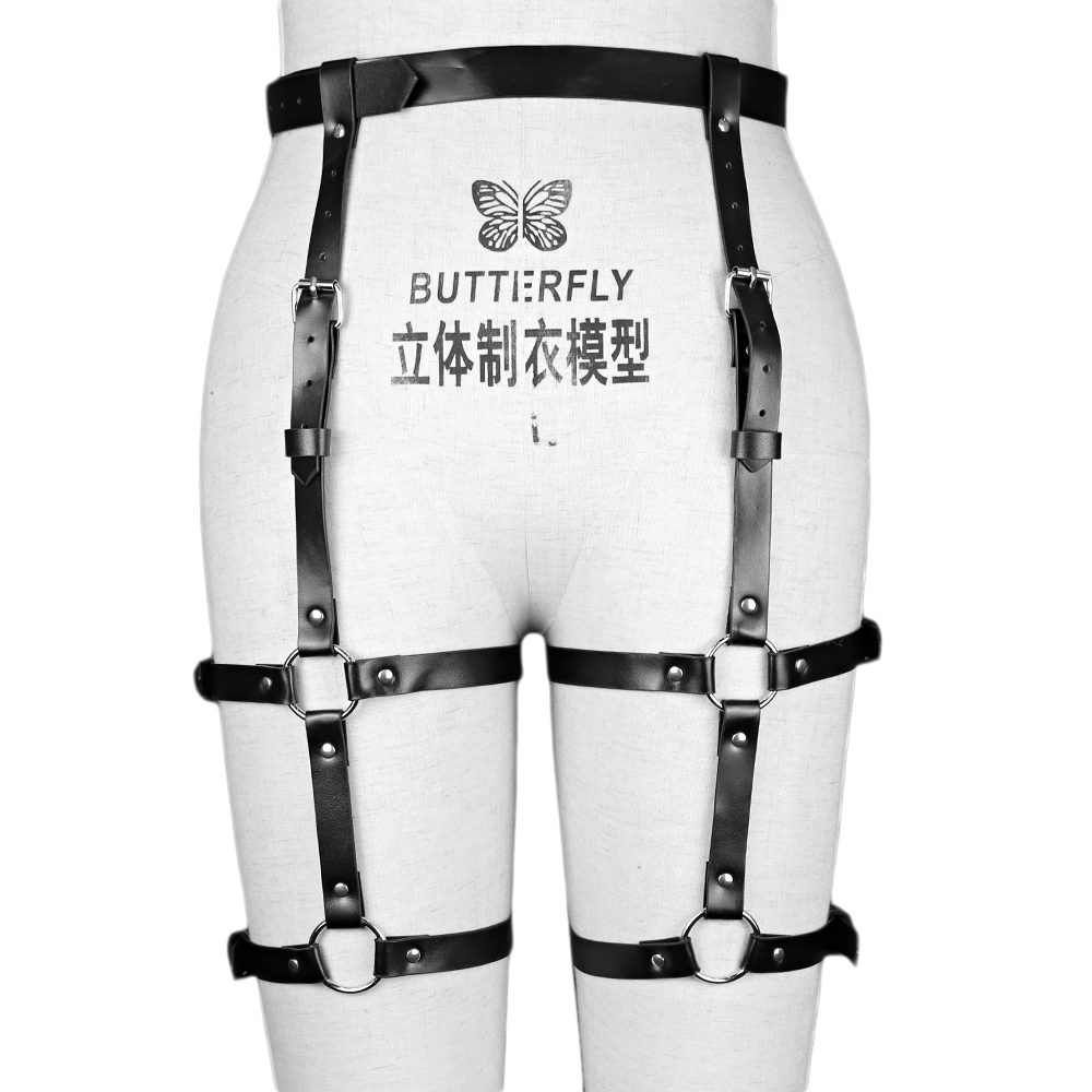 Punk Leather Thigh Harness Bel - Leather Work Harness recension och pris