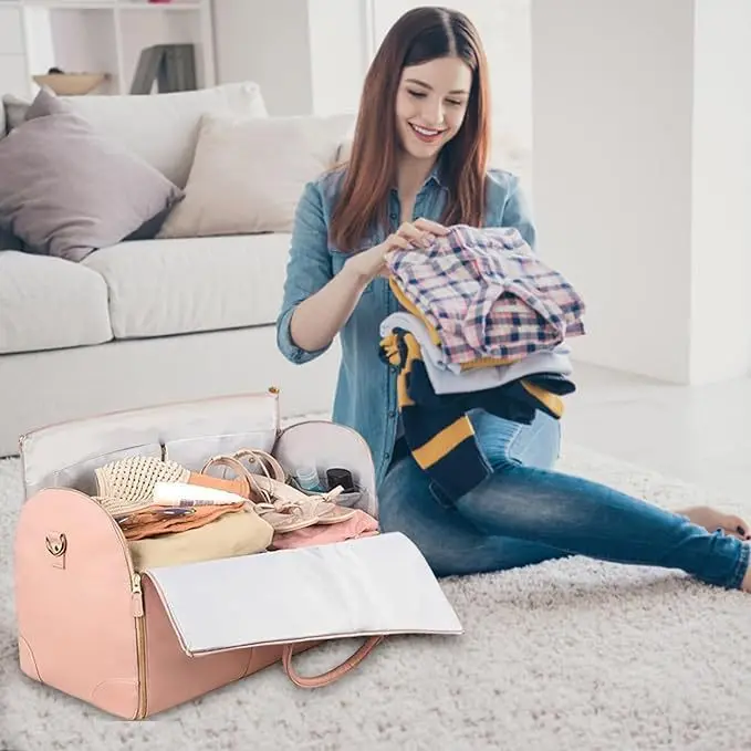 2025 New Women's Waterproof We - Leather Work Duffle Bag recension och pris
