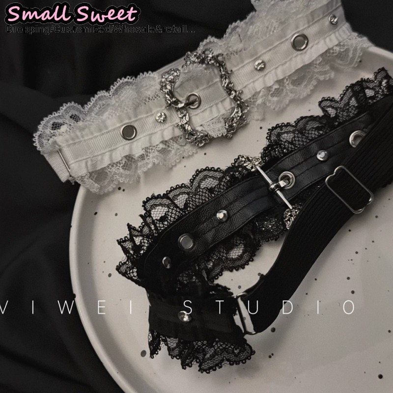 Women Punk Sexy Lace Ruffle Th - Leather Work Harness recension och pris